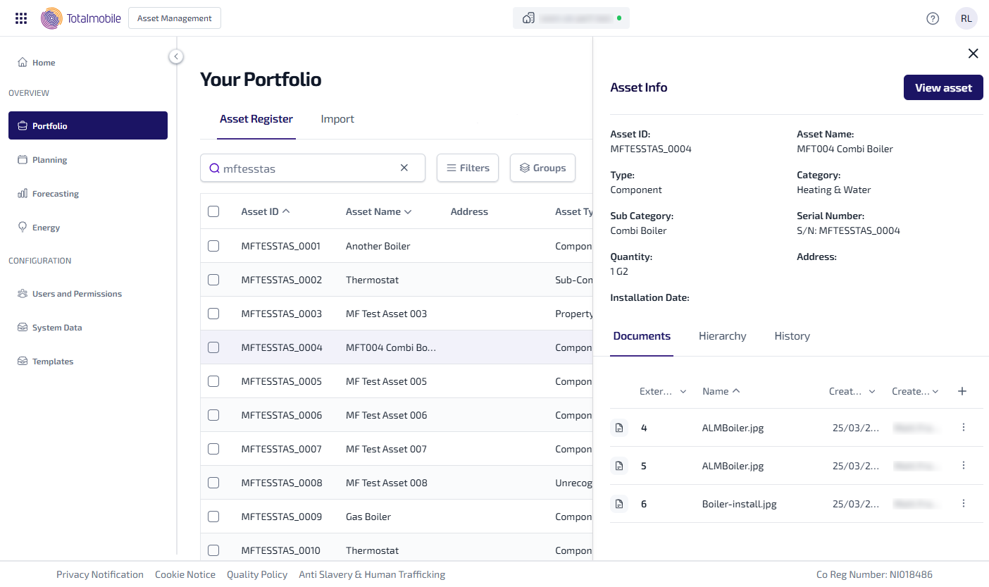 Asset Register - Asset Info