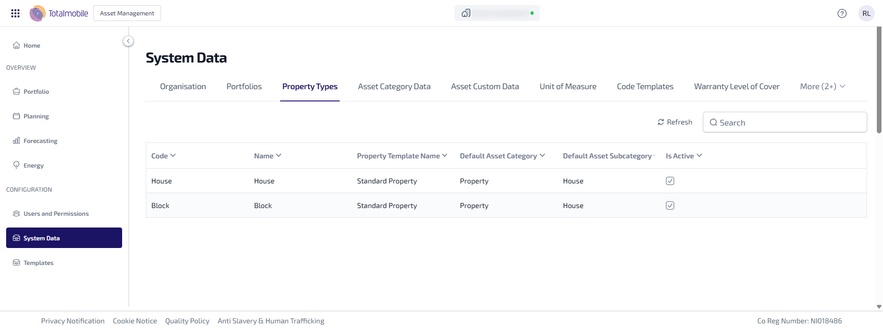 System Data - Property Types