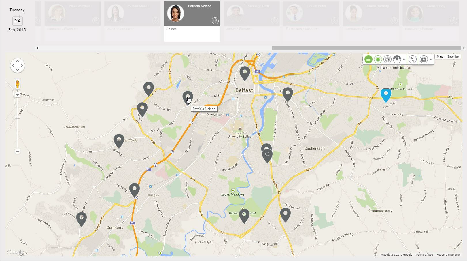 Scheduling Map View and Update Resource Start Locations in Map View