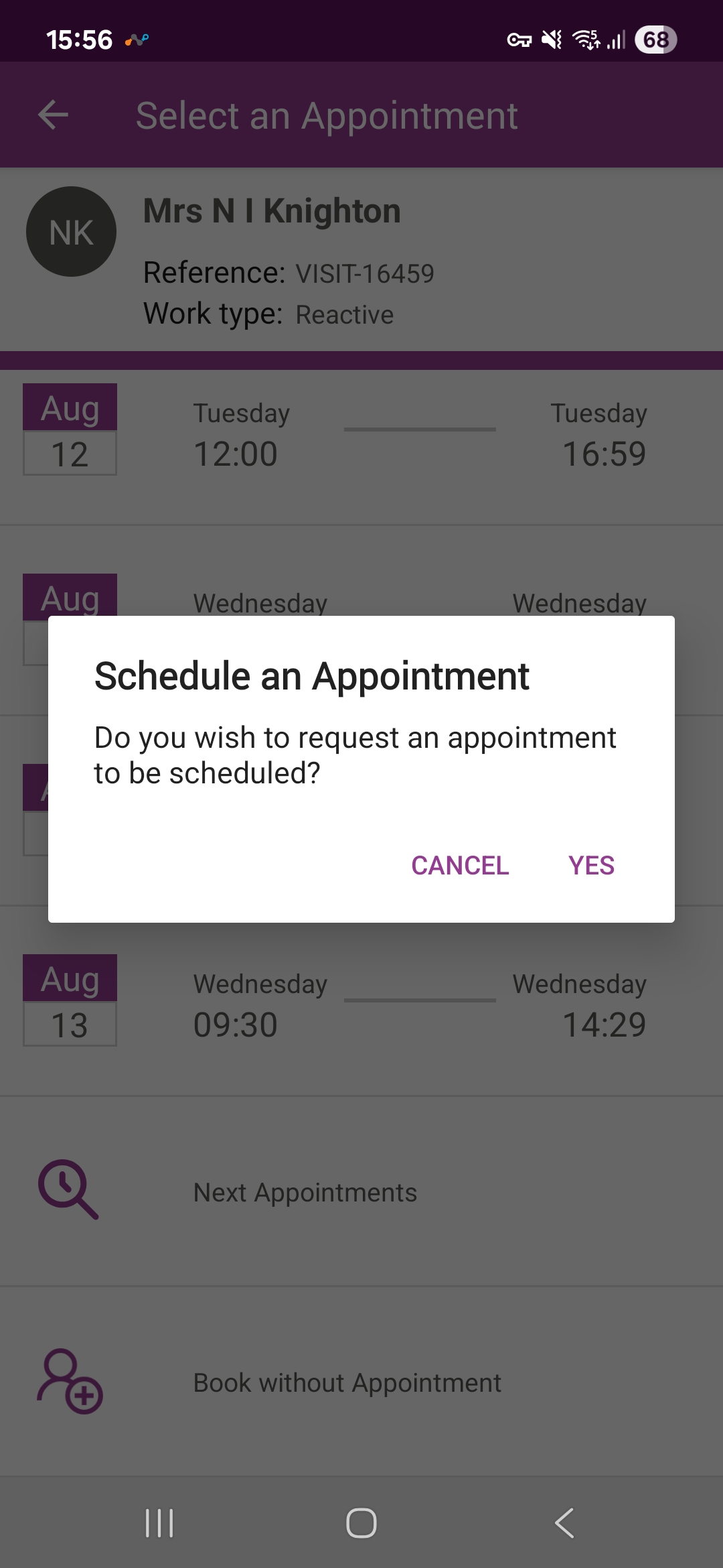 Book Follow Up Appointments on Mobile Working