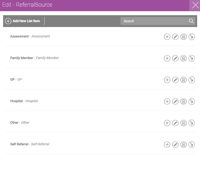 Referrals Lists